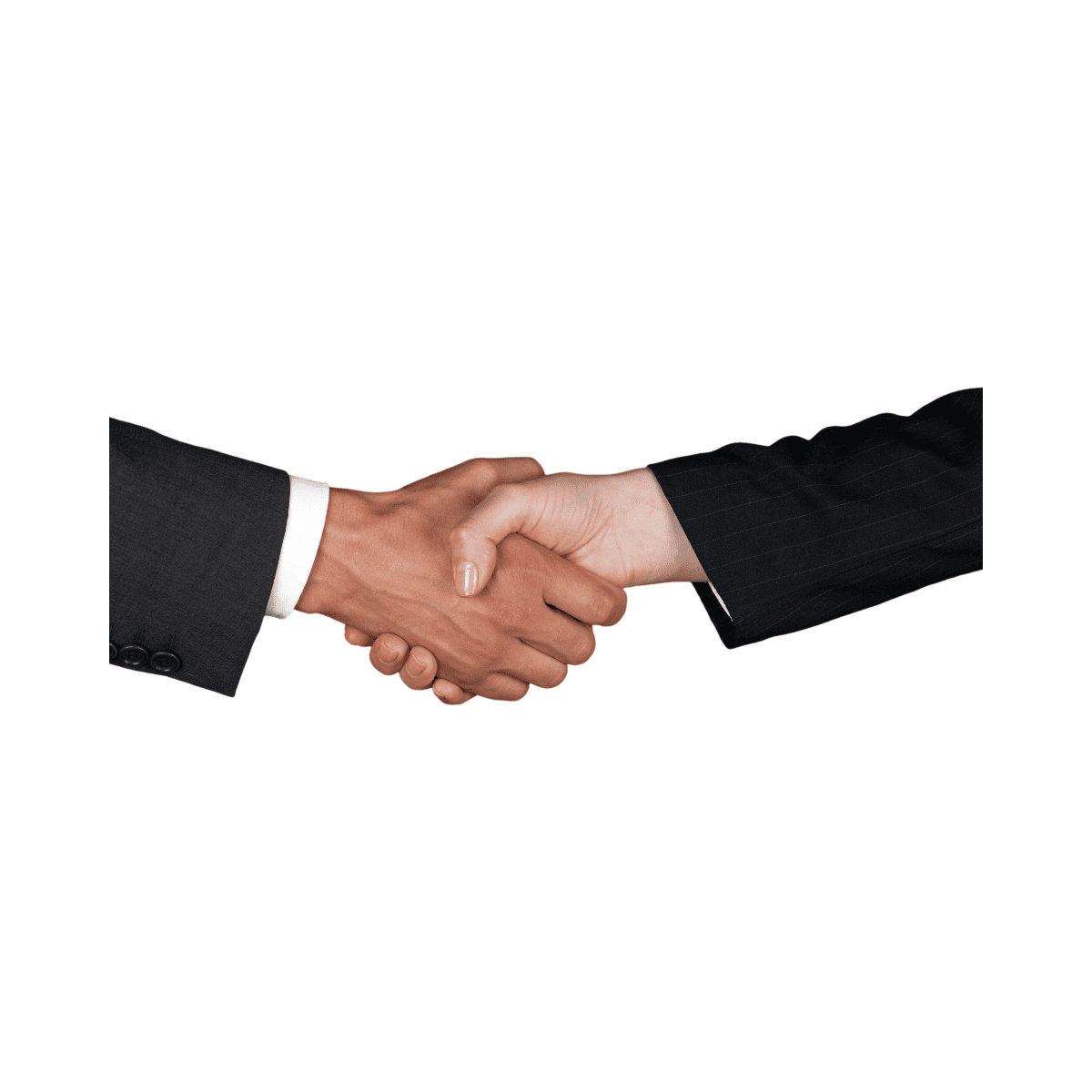 Athlete and businessman shaking hands